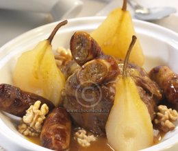 Tajine de jarrets de veau aux poires et dattes Madjhoul farcies aux noix